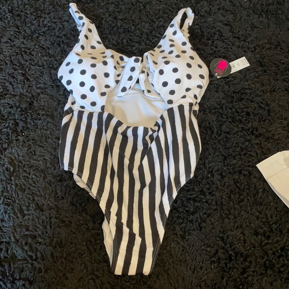 No Boundaries Other - One piece polka dot bathing suit
